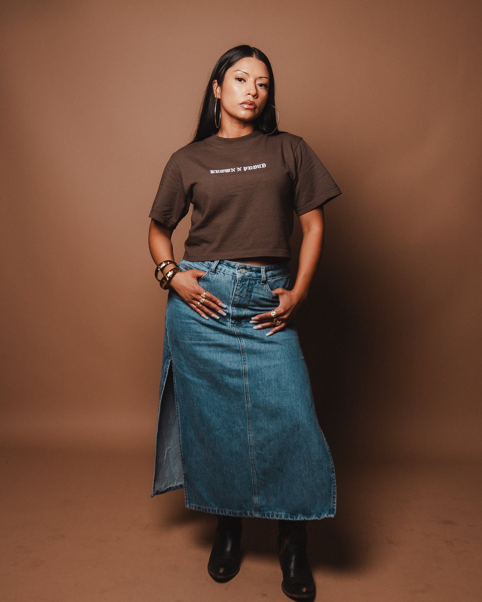 Brown N Proud BNP Crop Top (Brown)