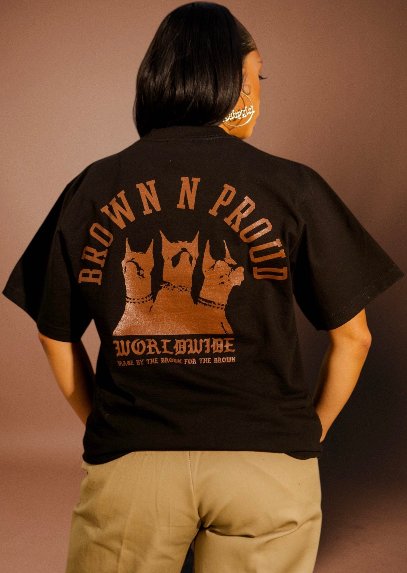 Brown N Proud Shirts Brown N Proud Worldwide (Black)