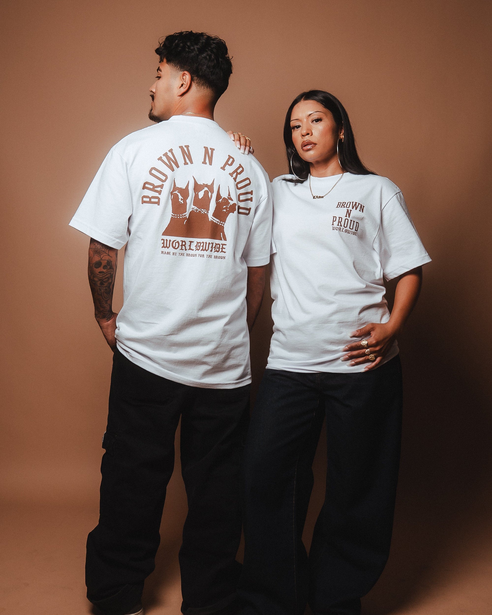 Brown N Proud Shirts Brown N Proud Worldwide (White)