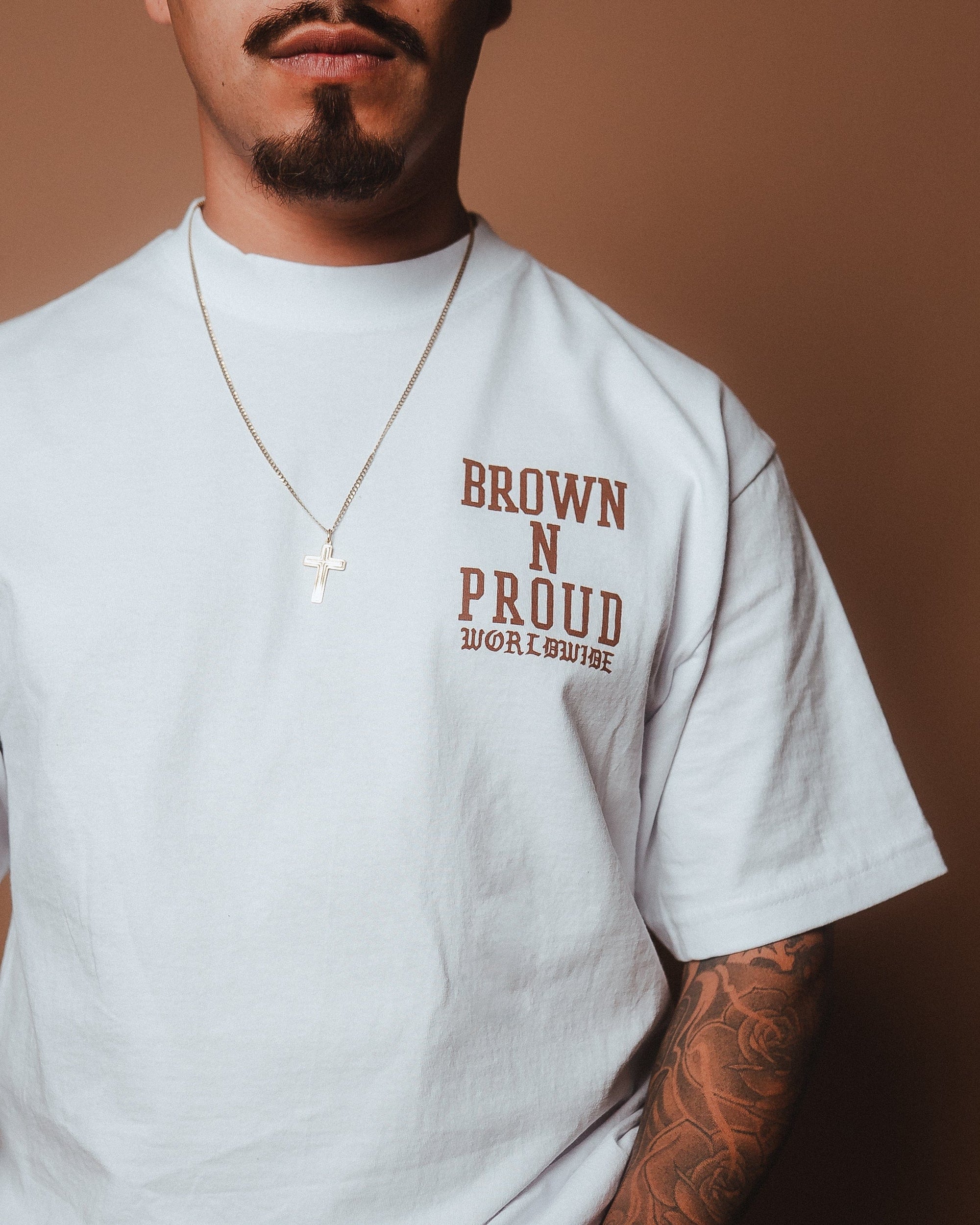 Brown N Proud Shirts Brown N Proud Worldwide (White)
