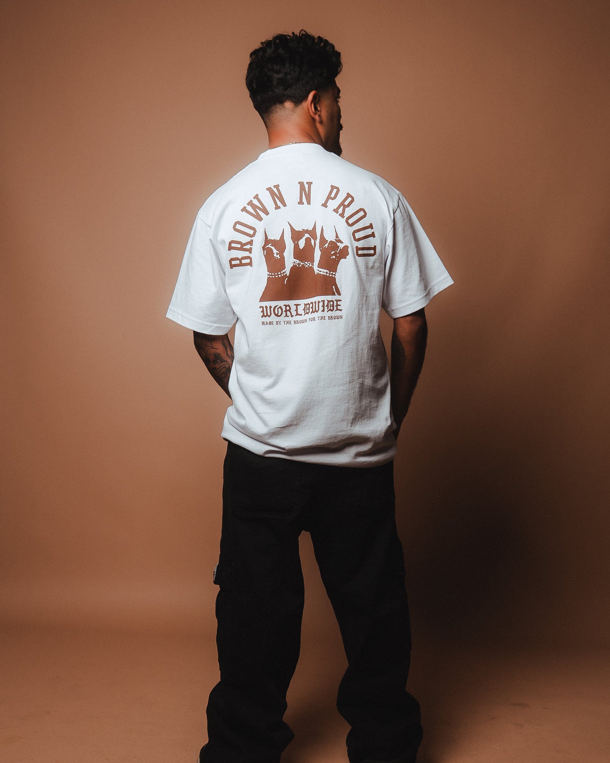 Brown N Proud Shirts Brown N Proud Worldwide (White)