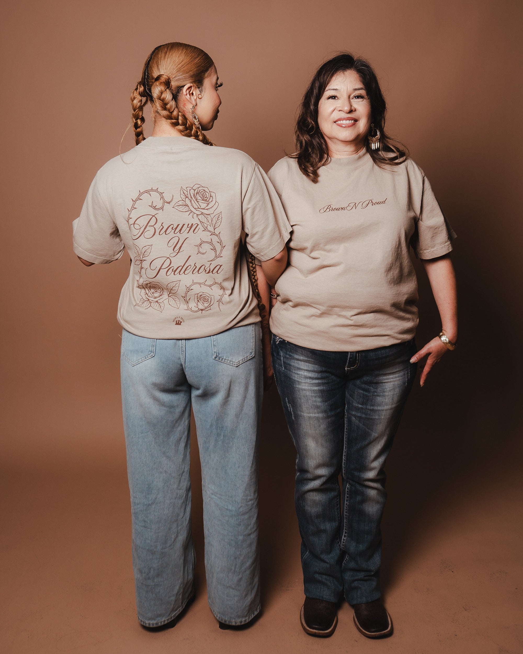 Brown N Proud Shirts Brown Y Poderosa (Beige T shirt)