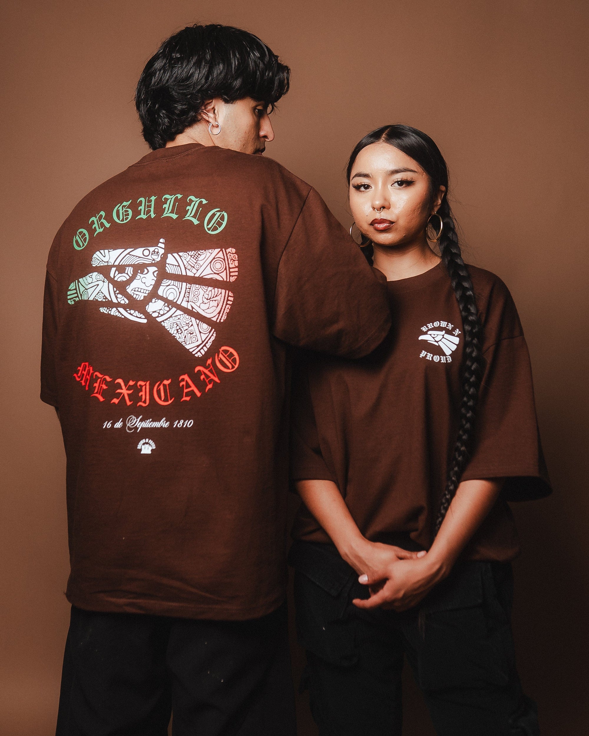 Brown N Proud Shirts ORGULLO MEXICANO (Brown)