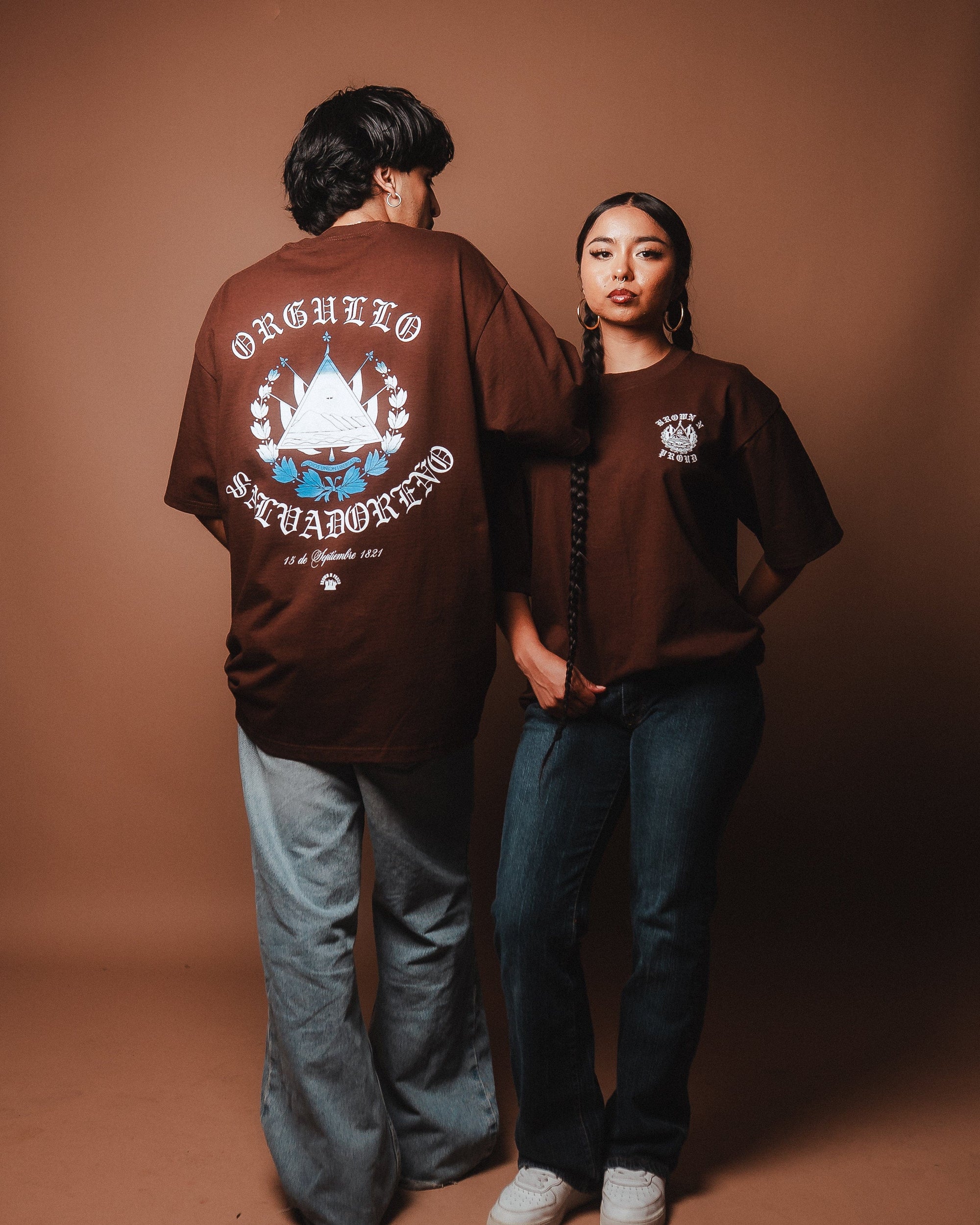 Brown N Proud Shirts ORGULLO SALVADORENO (Brown)