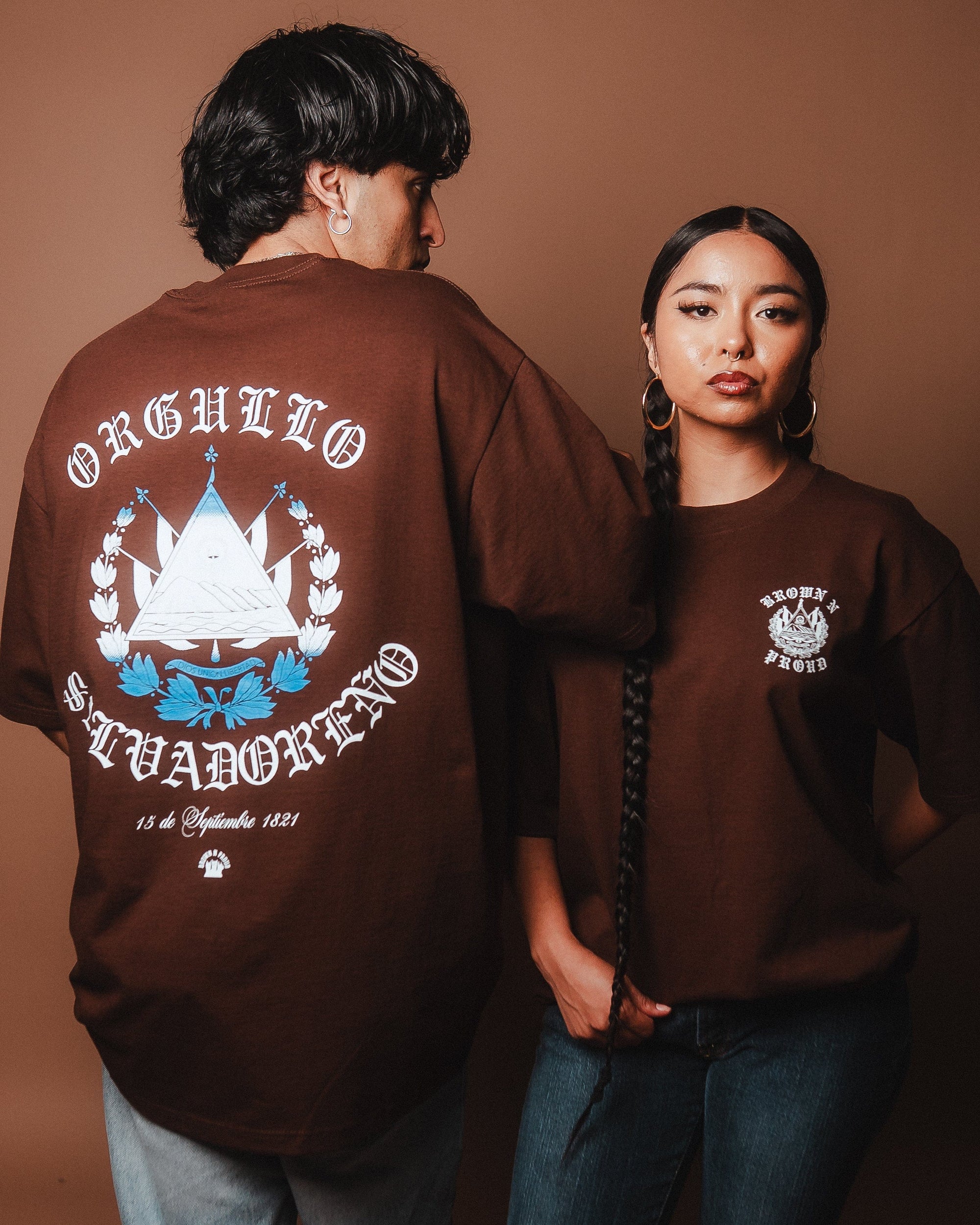 Brown N Proud Shirts ORGULLO SALVADORENO (Brown)