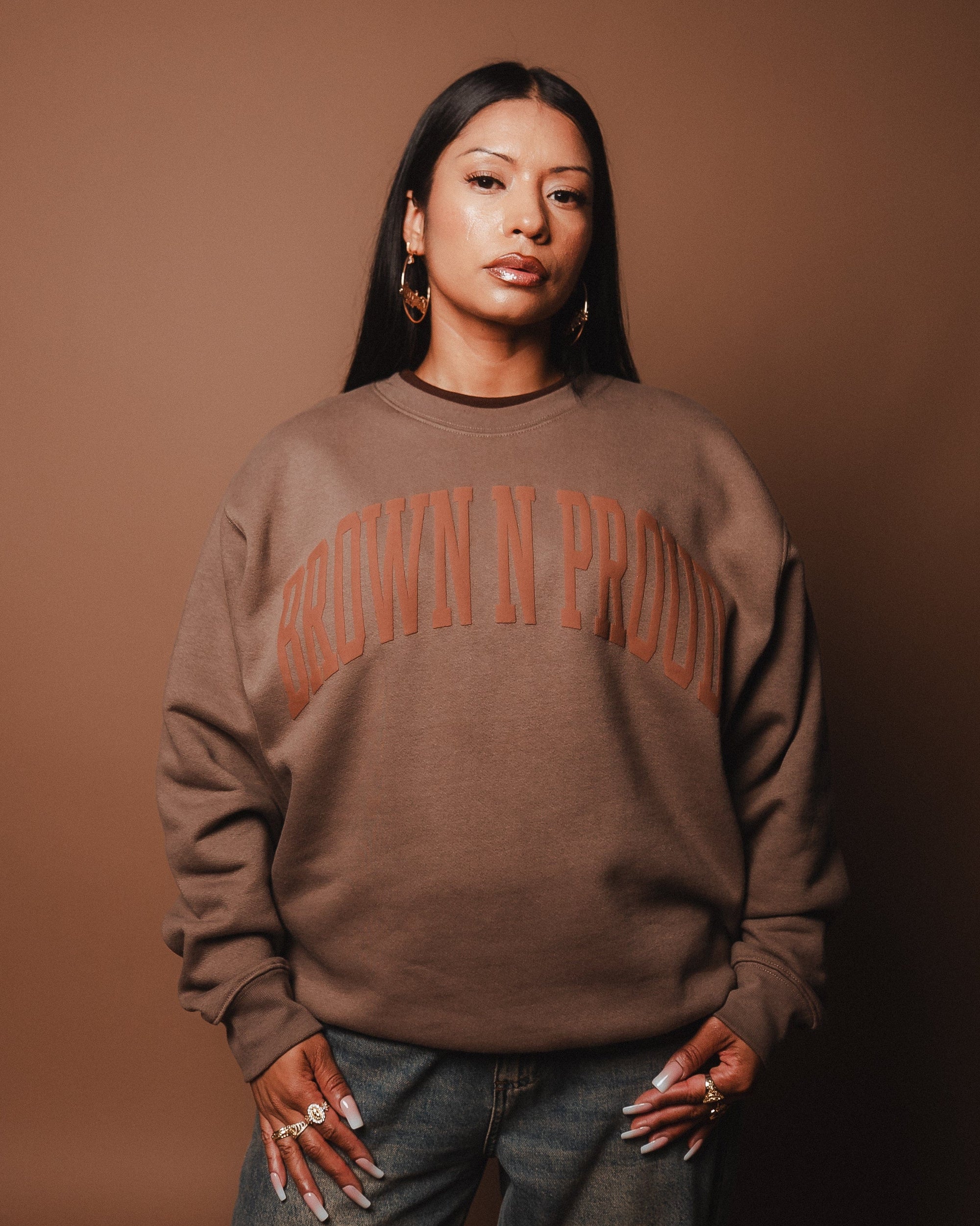 Brown N Proud Sweaters BNP CREWNECK SWEATER (Charcoal Brown)