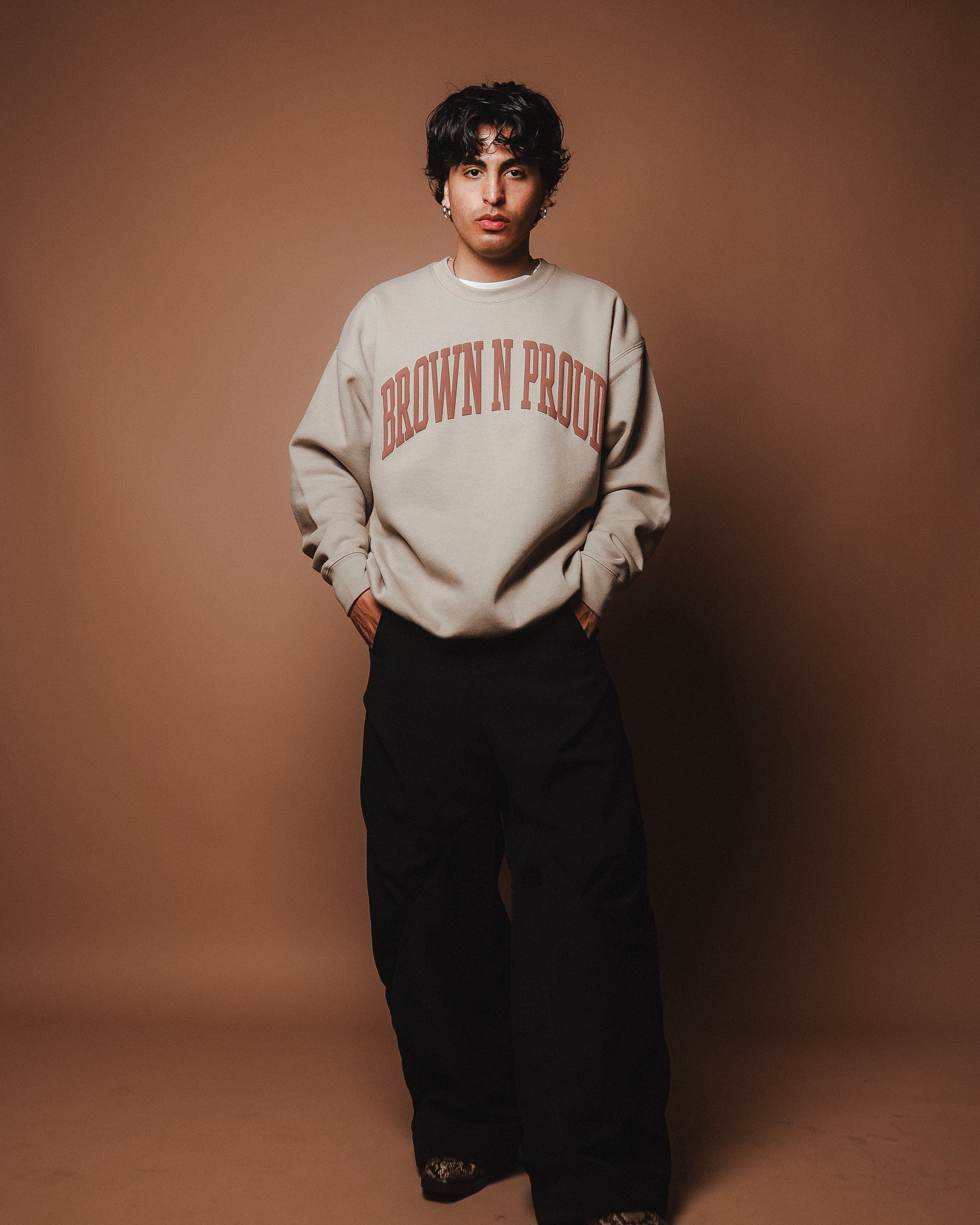 Brown N Proud Sweaters BNP CREWNECK SWEATER (Grey Crema)