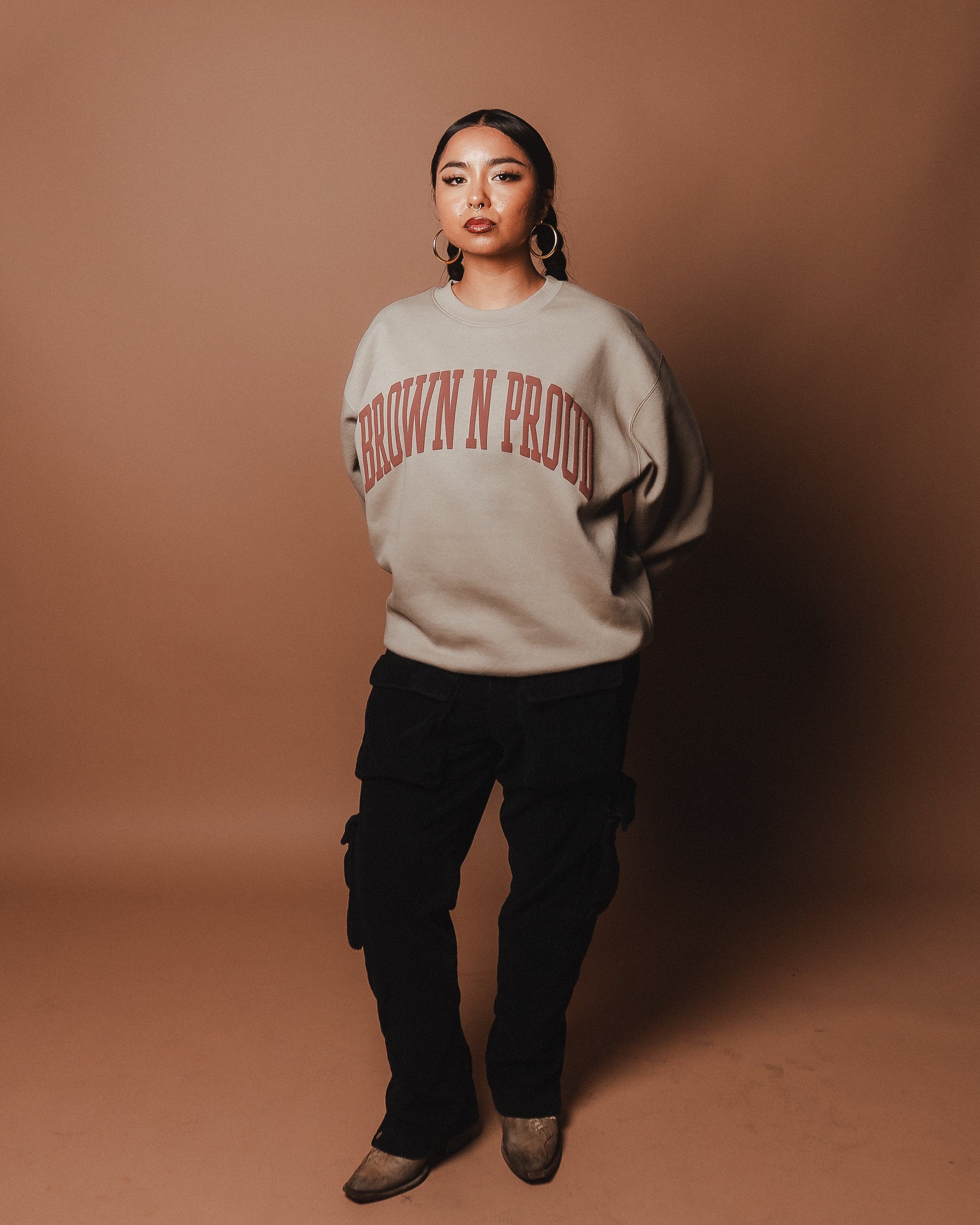 Brown N Proud Sweaters BNP CREWNECK SWEATER (Grey Crema)