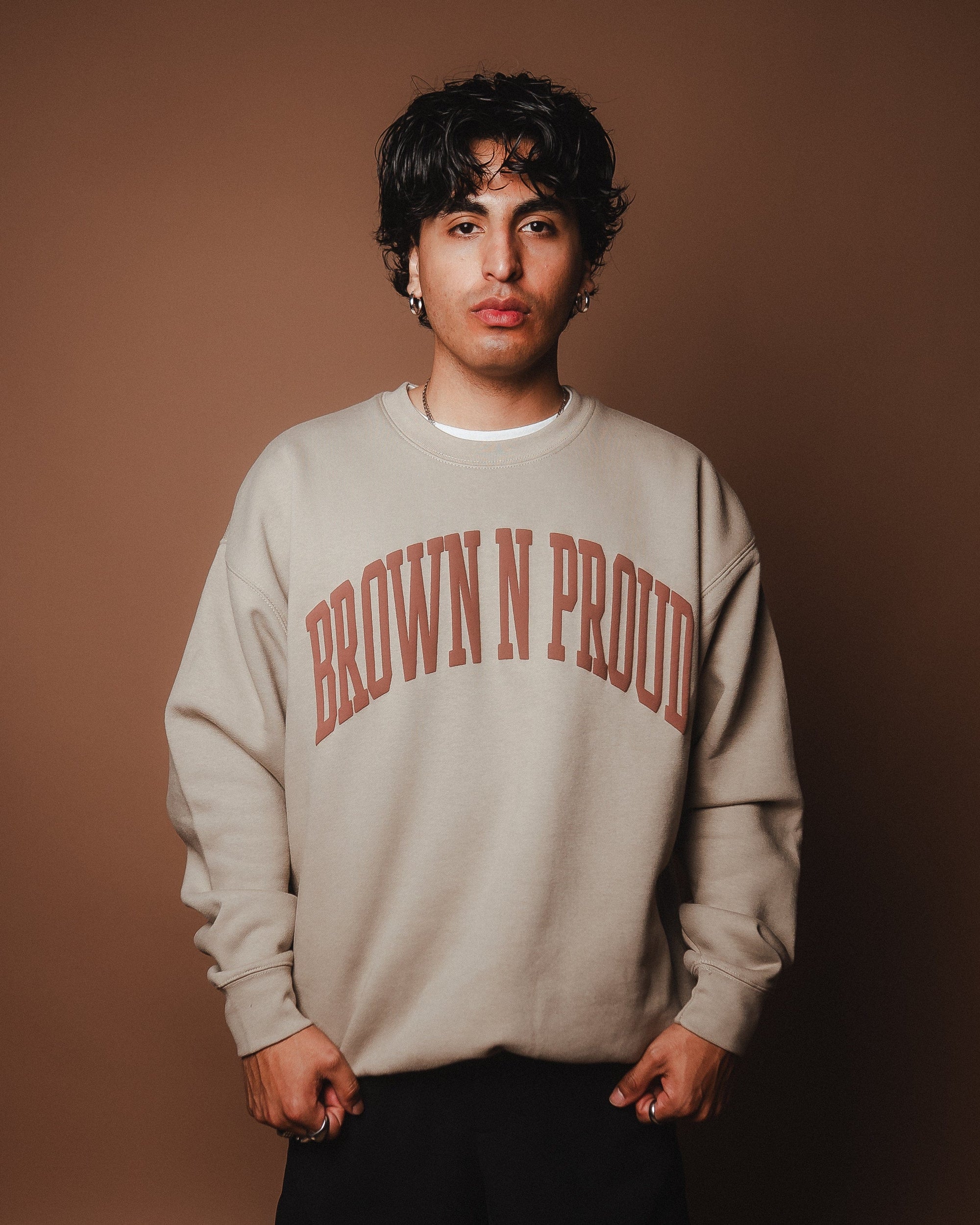 Brown N Proud Sweaters BNP CREWNECK SWEATER (Grey Crema)