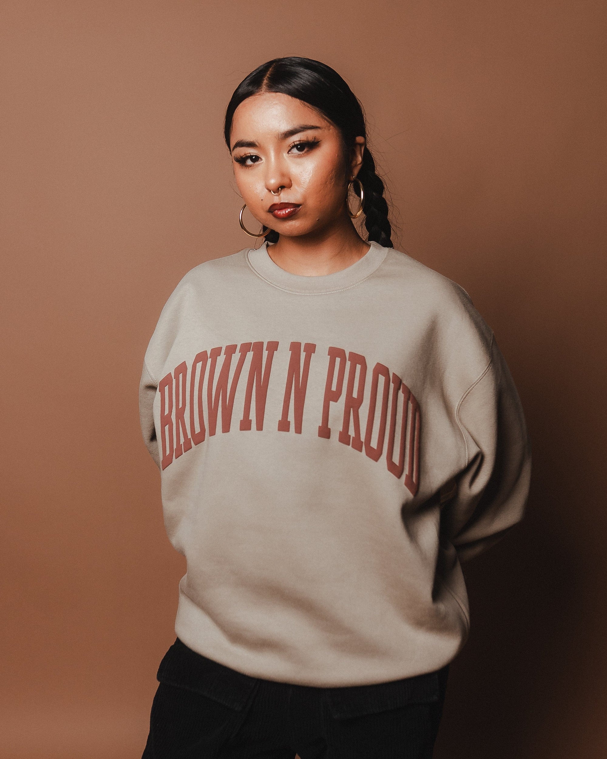 Brown N Proud Sweaters BNP CREWNECK SWEATER (Grey Crema)