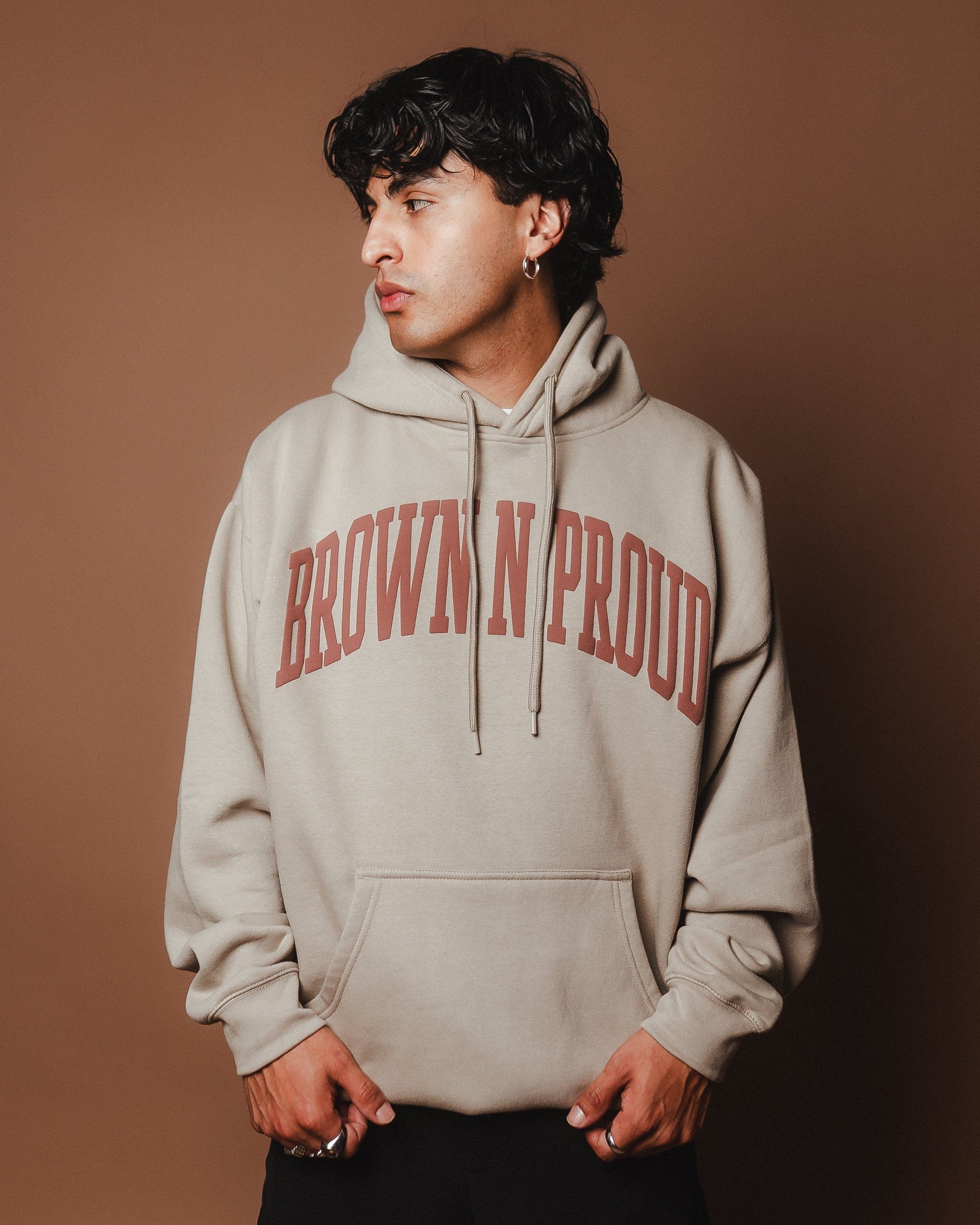 Brown N Proud Sweaters BNP Hoodie (Grey Crema)