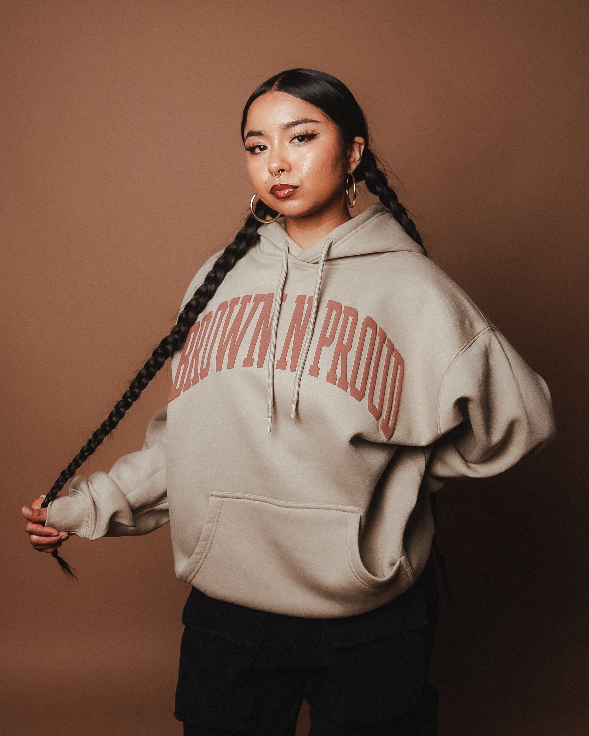 Brown N Proud Sweaters BNP Hoodie (Grey Crema)