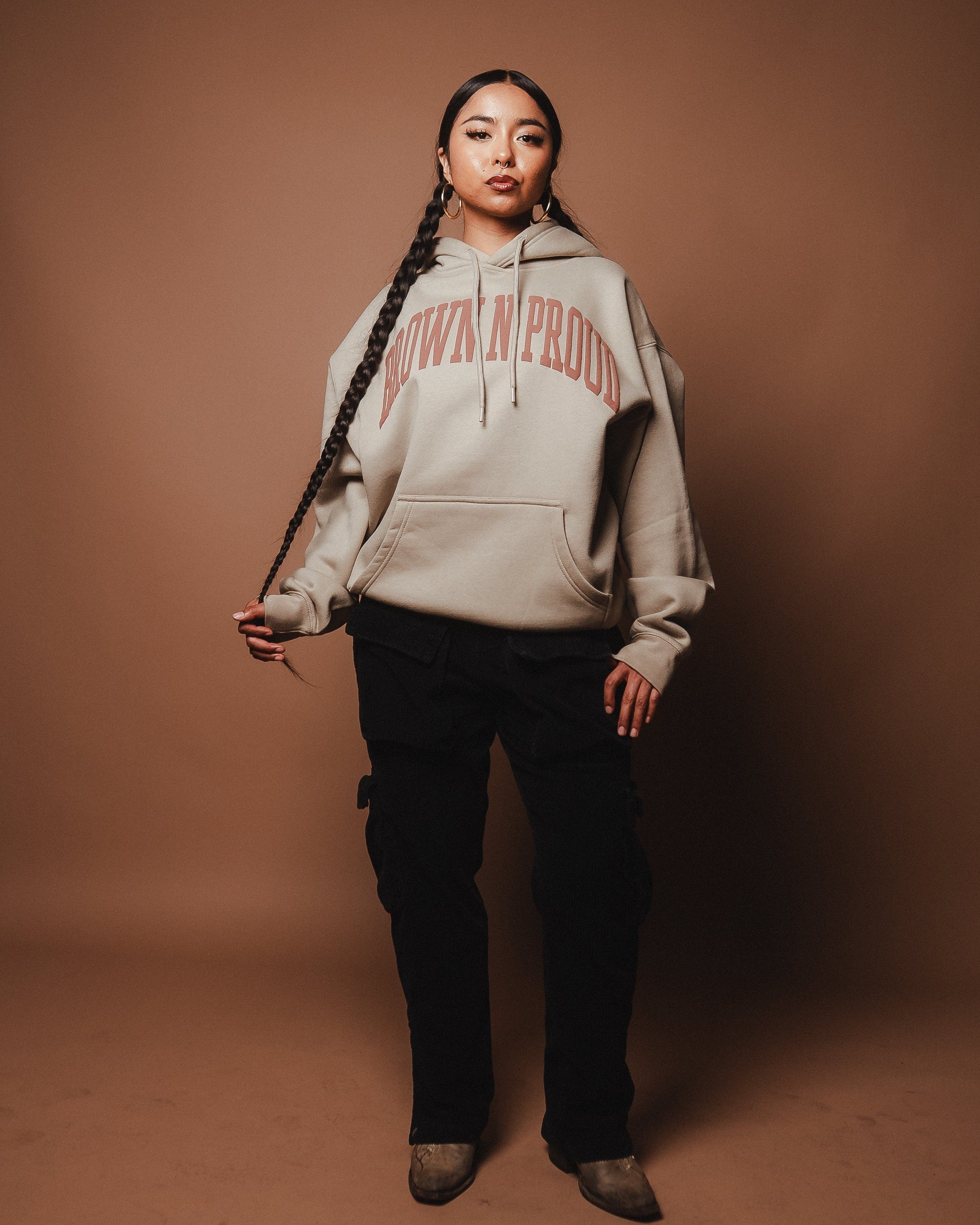 Brown N Proud Sweaters BNP Hoodie (Grey Crema)