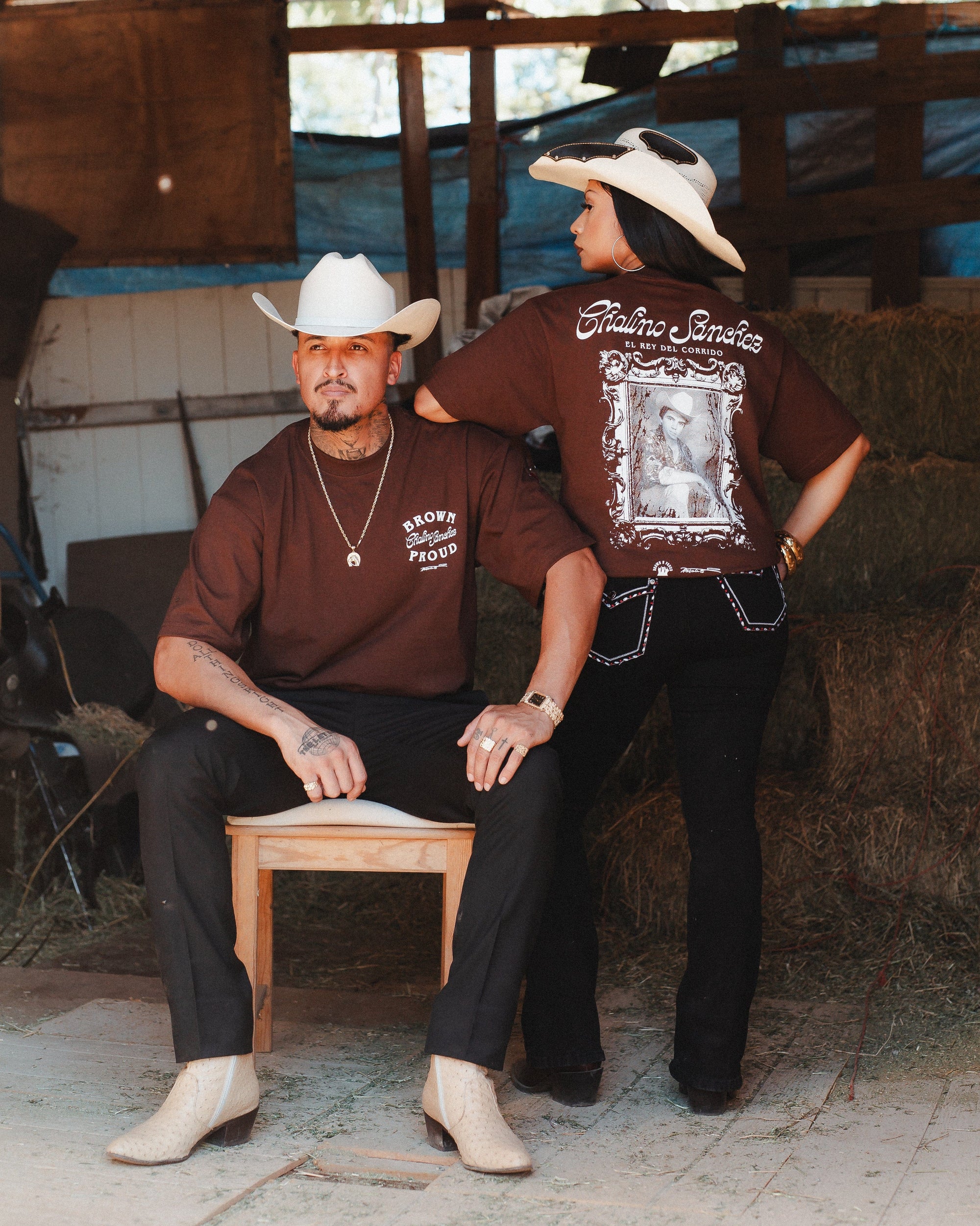 Brown N Proud Chalino Sanchez X Brown N Proud Legacy Alma Enamorada (brown t shirt)