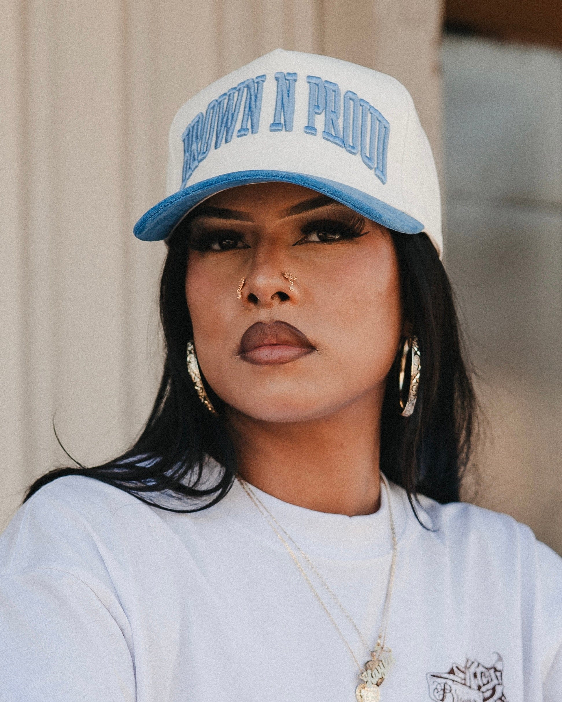 Brown N Proud One size Cielo y Crema (Suede Brim SnapBack)