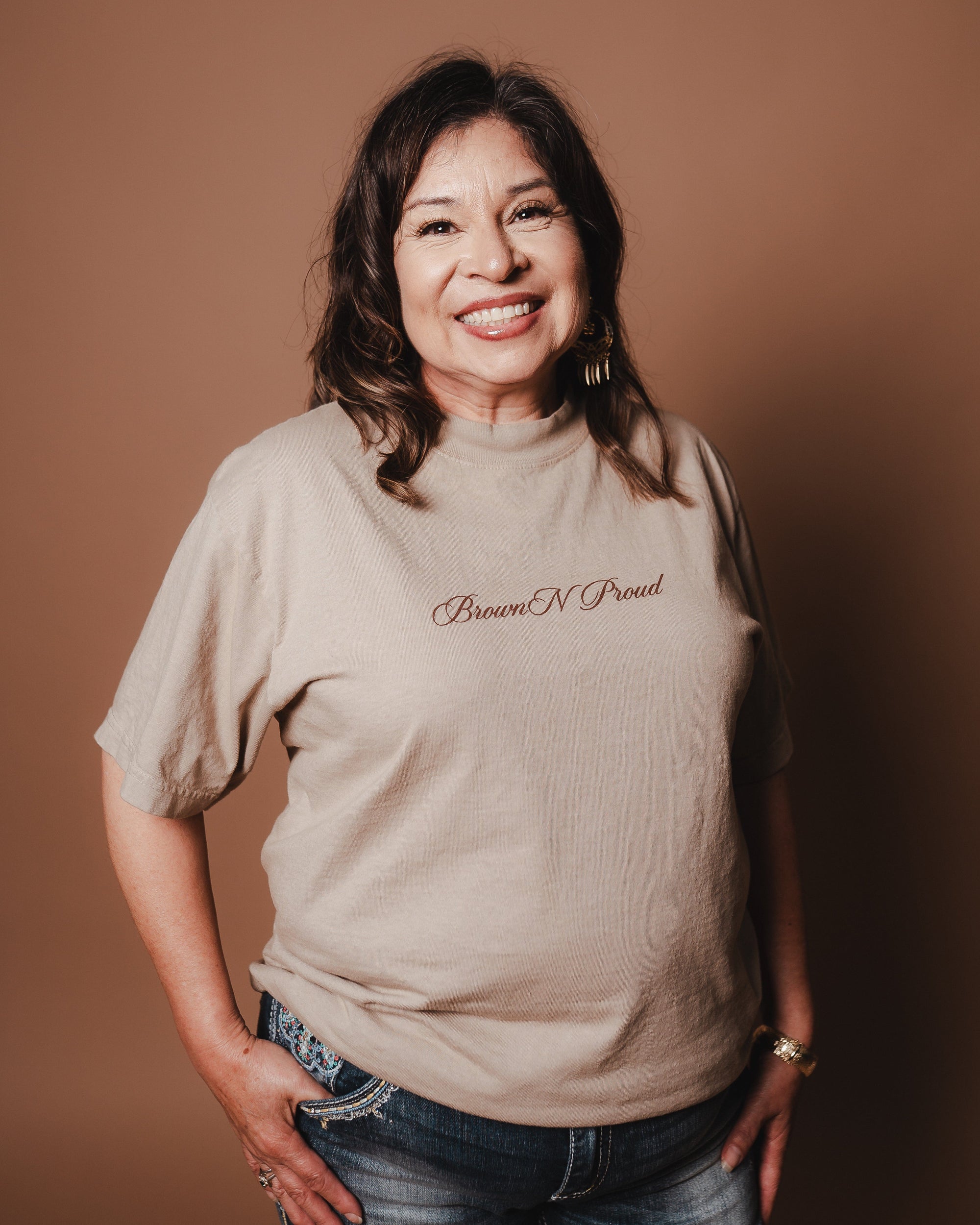 Brown N Proud Shirts Brown Y Poderosa (Beige T shirt)