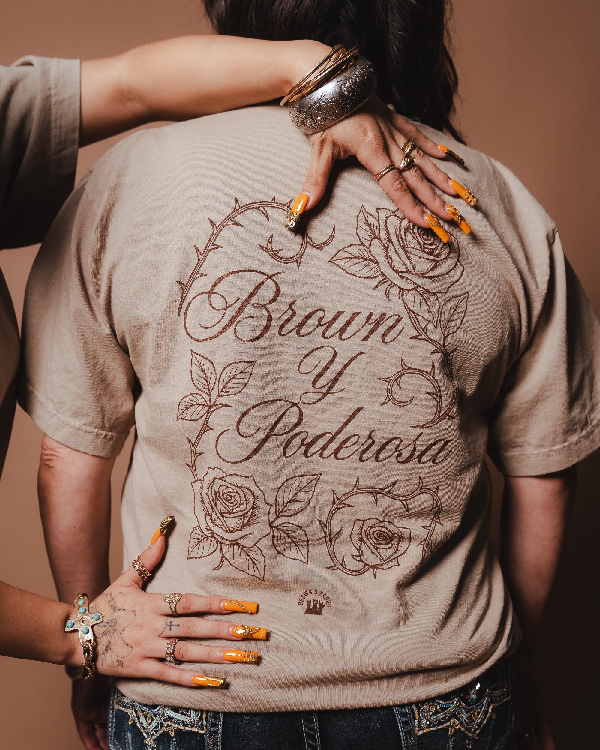 Brown N Proud Shirts Brown Y Poderosa (Beige T shirt)