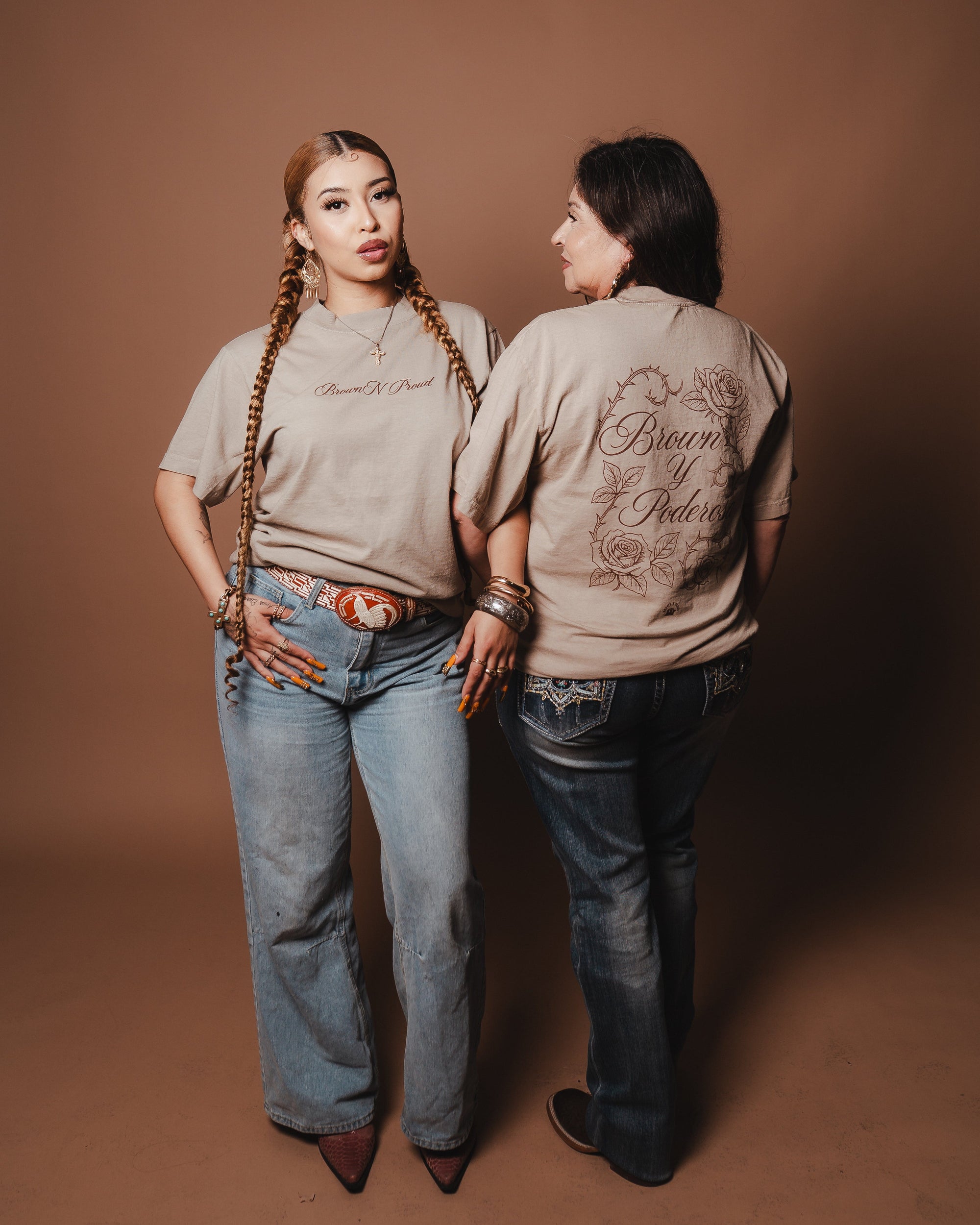 Brown N Proud Shirts Brown Y Poderosa (Beige T shirt)