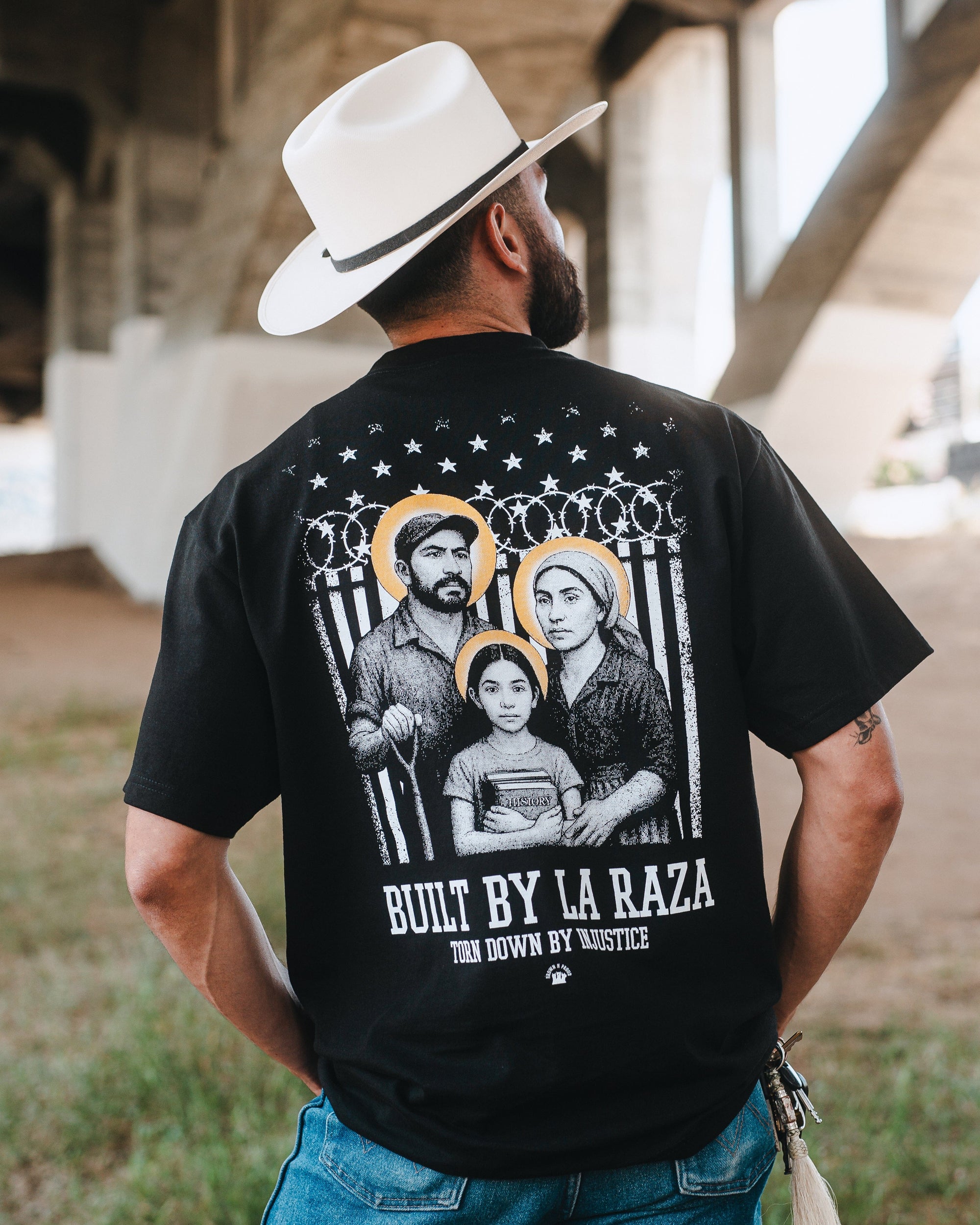 Brown N Proud Shirts BUILT BY LA RAZA (black)