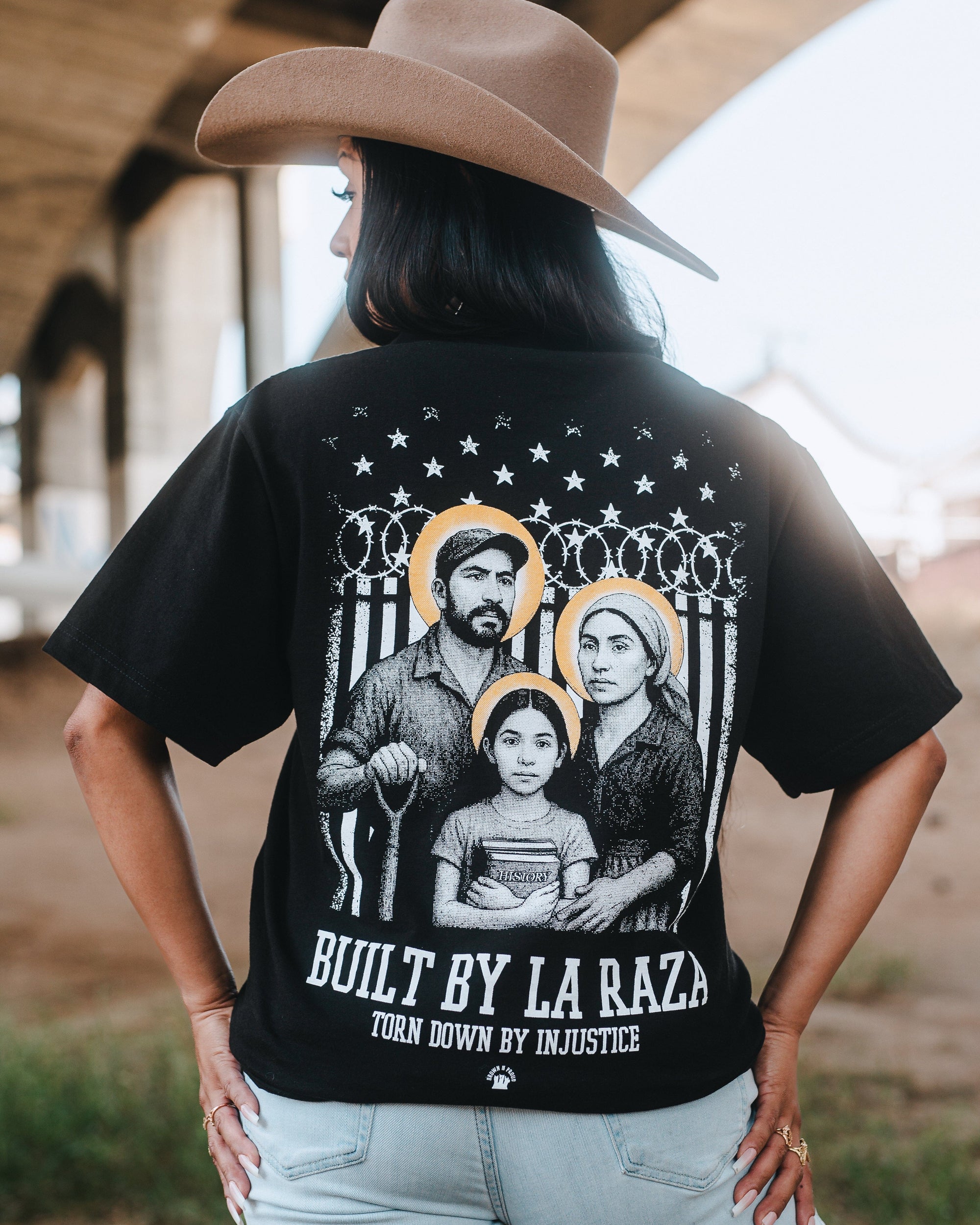 Brown N Proud Shirts BUILT BY LA RAZA (black)
